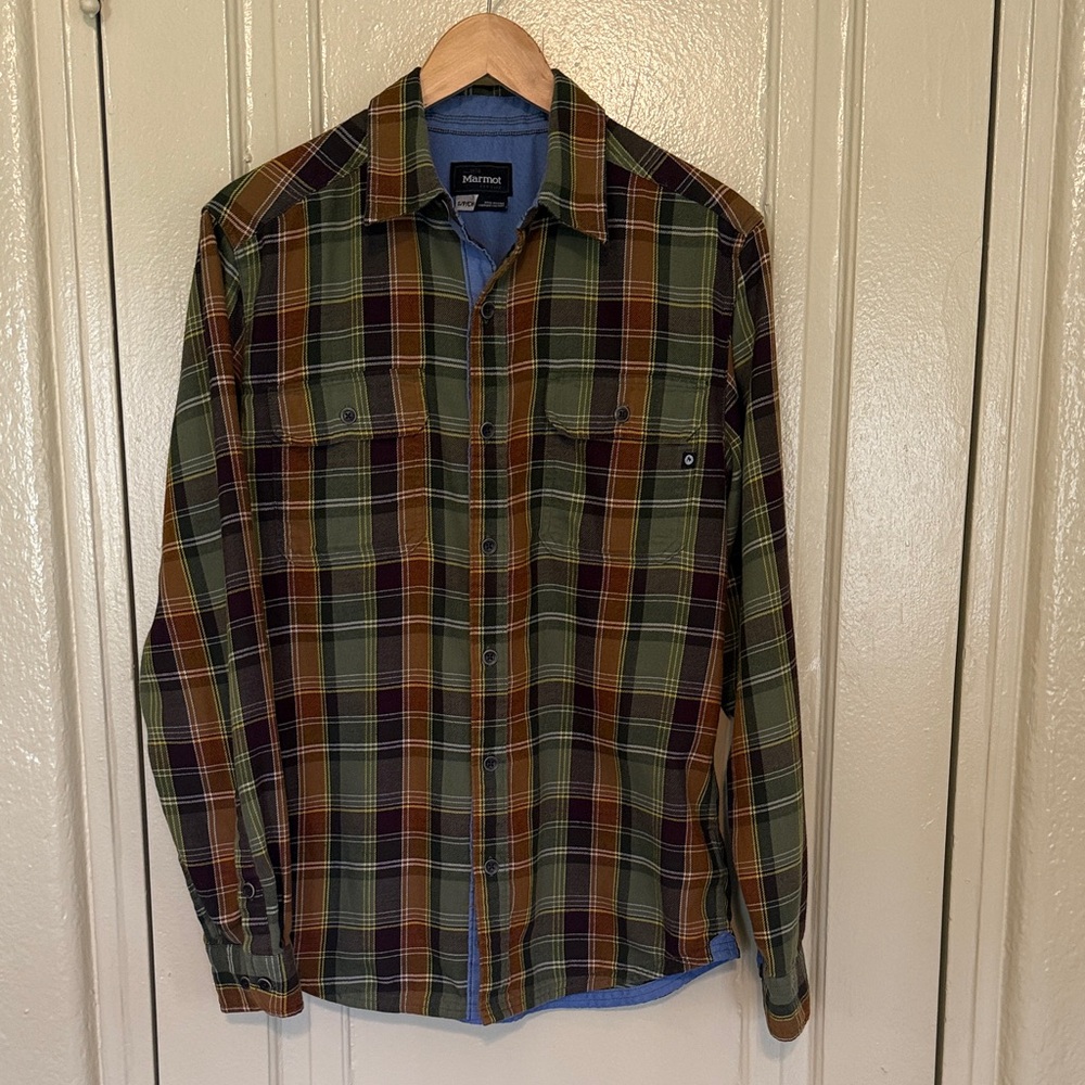 Marmot Light Weight Flannel Multicolor Plaid Shirt